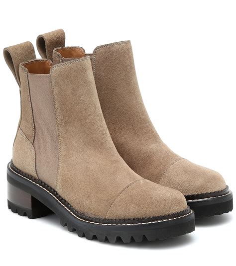 see by chloe mallory chelsea boots|see by CHLOE. shearling boots.